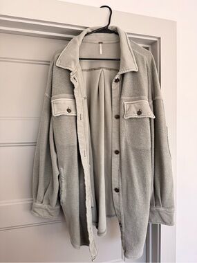 Free People Light Green Ruby Fleece Shacket